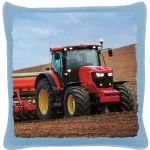 červený traktor v práci modrý bavlnený vanúšek