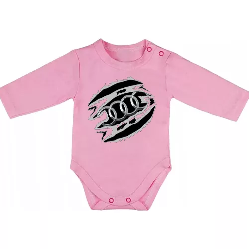 audi ružové dojčenské body s dlhým rukávom