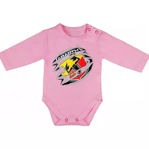 abarth ružové dojčenské telo s dlhým rukávom
