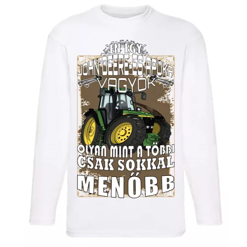som zelený traktor otec tričko dlhý rukáv biely