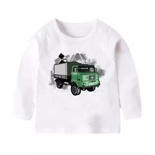 ifa (zelené) detské tričko s dlhým rukávom biely