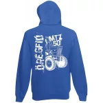 mtz50 modrý kruhový sveter na zips s bielem vzorom