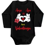 malý valentín mamy a otca! dievčenské body pre bábätká s dlhým rukávom červené