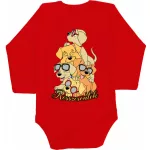 zlé kosti! detské body s dlhým rukávom čiernej farby