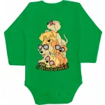 zlé kosti! detské body s dlhým rukávom čiernej farby