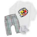 abarth biely dlhý rukáv body pre bábätká + nohavičky a ponožky