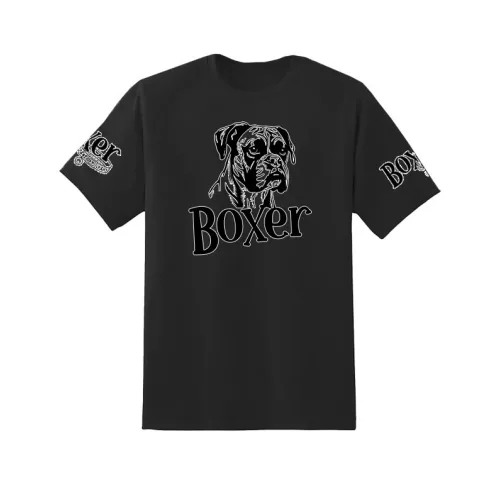 nemecký boxer pánske čierne tričko veľký vzor