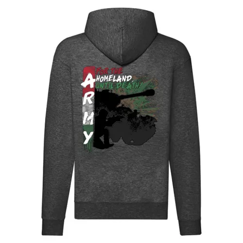 army maďarský sveter na zips (tmavošedá)