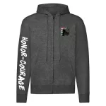 army maďarský sveter na zips (tmavošedá)