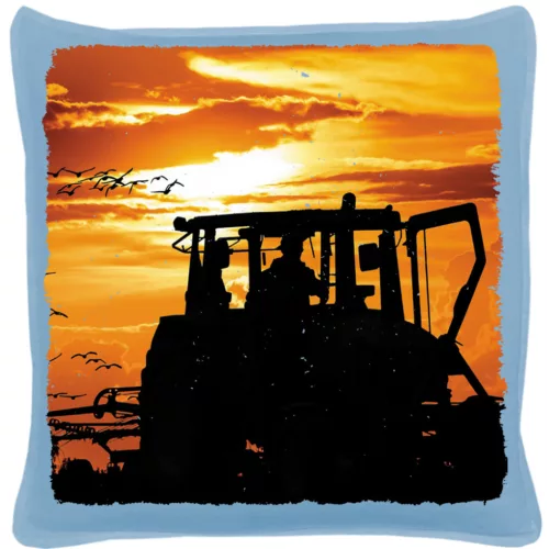 traktor západ slnka modrý bavlnený vanúšek