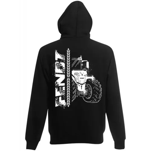 fendt čierny kruhový sveter na zips s bielym vzorom