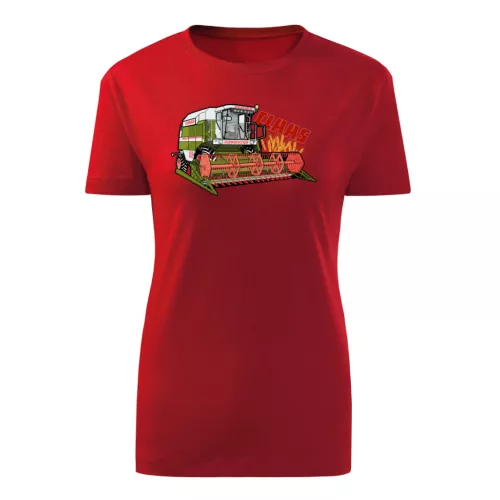 dámske tričko claas dominator červený traktor