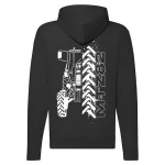 mtz 82 obrysový čierny sveter na zips s bielym vzorom