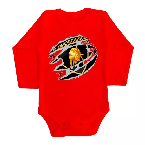 lamborghini červené dlhý rukáv dojčenské body