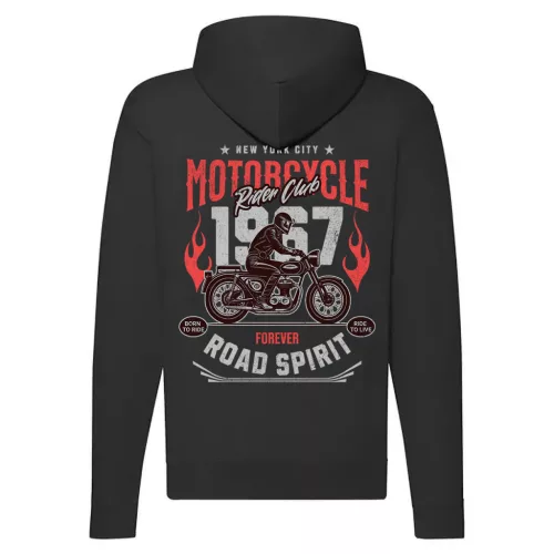 motorcycle legendary motorcycle mikina na zips, čierna