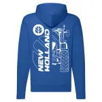 new holland sveter na zips s modrým obrysom a bielym vzorom