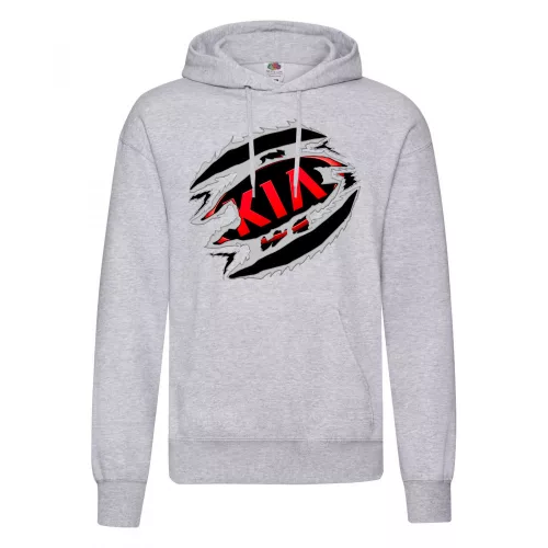 svetre kia s kapucí svetlo sivá