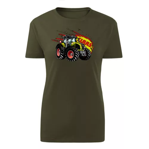 dámske tričko claas axion zelený traktor