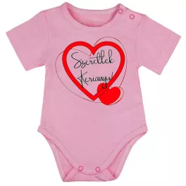   "milujem ťa kerianyu" krátky rukáv body pre bábätká ružová