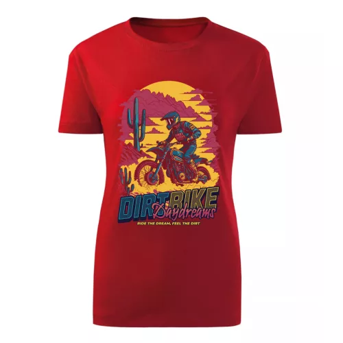 dirtbike motorcycle dámske tričko červená