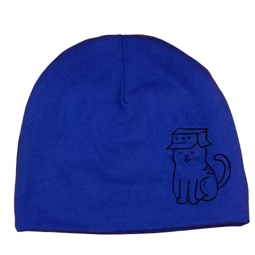 mačiatko čiapka modrá