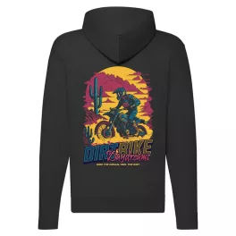 dirtbike motorcycle mikina na zips, čierna