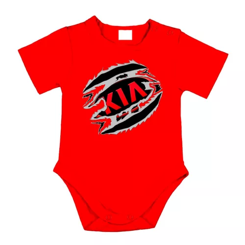 kia červené dojčenské telo s krátkym rukávom