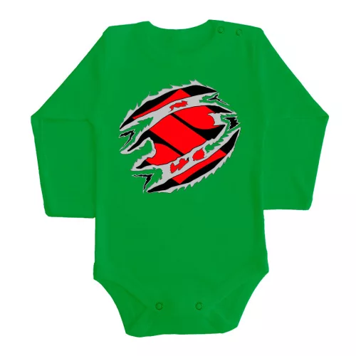 suzuki zelené dojčenské telo s dlhým rukávom