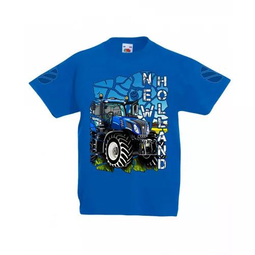 detské tričko s potlačou new holland modré