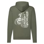 sveter so zeleným obrysom na zips massey ferguson s bielym vzorom