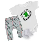 skoda biely krátky rukáv body pre bábätká + nohavičky a ponožky
