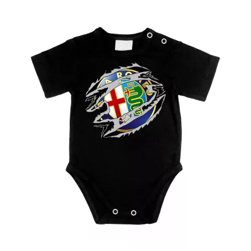 alfa romeo čierna krátky rukáv dojčenské body