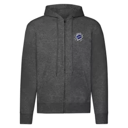 lancia tmavosivý sveter na zips