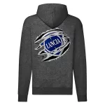 lancia tmavosivý sveter na zips