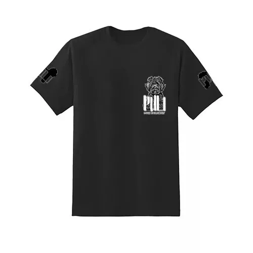 puli pánske čierne tričko malý vzor