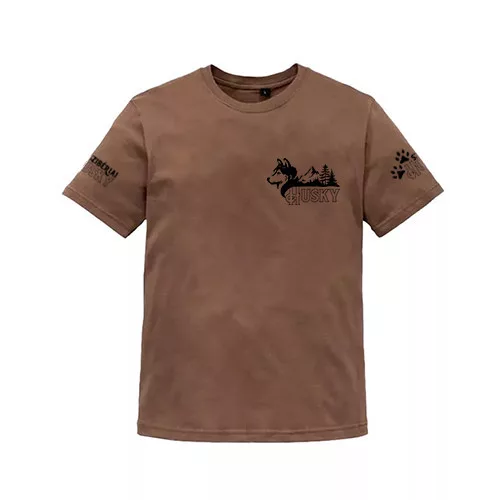 husky pánske hnedé tričko malá vzorka