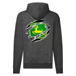 zelená mikina s logom traktor na zips tmavo šedá