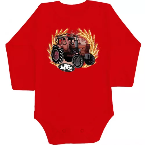 mtz body pre bábätká červený dlhý rukáv