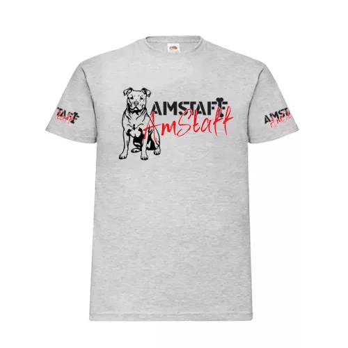 pánske tričko amstaff šedé veľký vzor