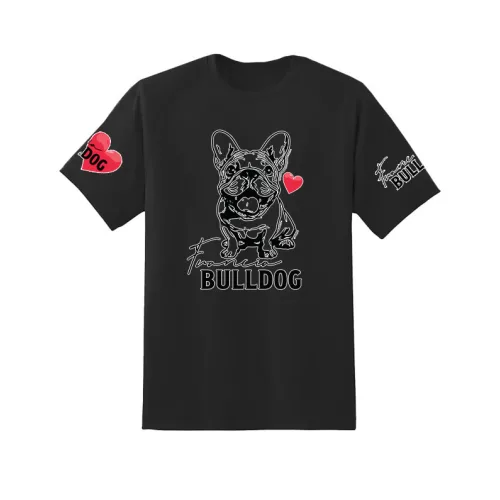čierne pánske tričko francúzsky bulldog veľký vzor