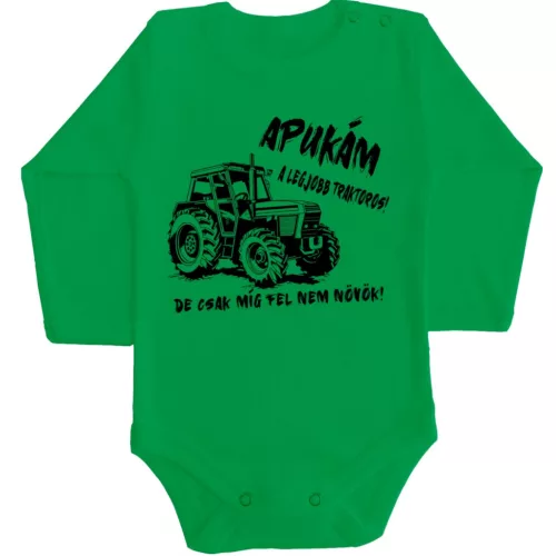 môj otec je najlepší vodič traktora....detské body dlhý rukáv zelený