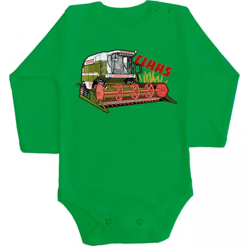 claas body pre bábätká zelené dlhý rukáv