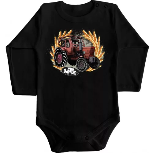 mtz body pre bábätká čierna dlhý rukáv