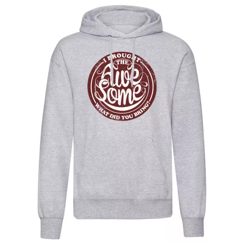 i brought the…svetlo šedá sveter s klokaním vreckom