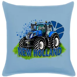new holland modrý bavlnený vankúš