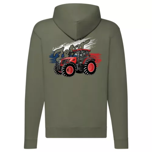 mikina s kapucňou a zipsom zetor c. 170 zelená