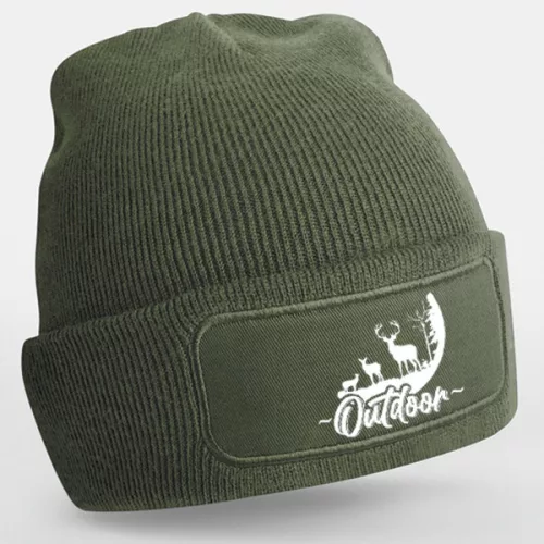 zimná čiapka zelená outdoor jeleň