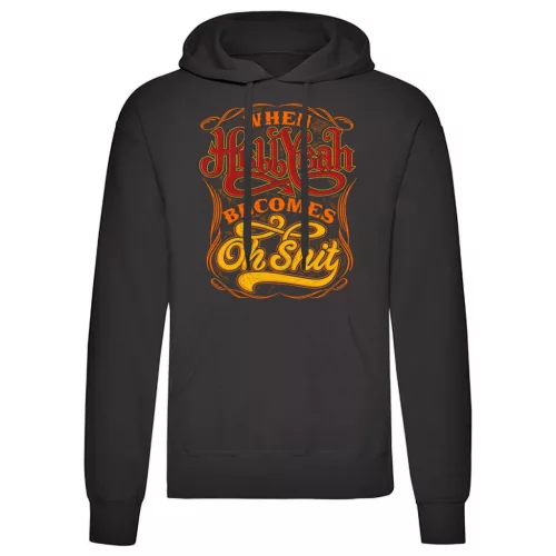 when hell yeah…čierna sveter s klokaním vreckom