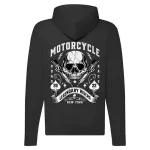 motorcycle road spirit motorcycle mikina na zips, čierna