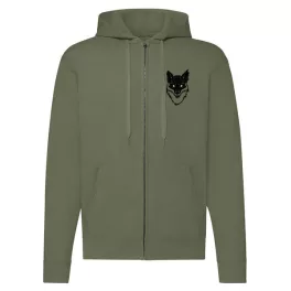 líška zelený sveter na zips